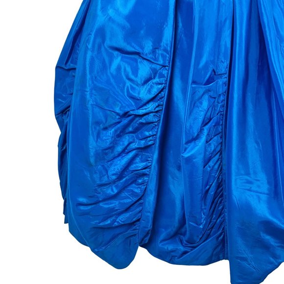 Vintage 50s Sapphire Dress Rhinestone Straps Blue Sweetheart Prom Gown | W 26" - Picture 7 of 16